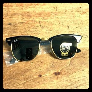 Brand new RayBan Clubmaster Sunglasses. Black/Gold